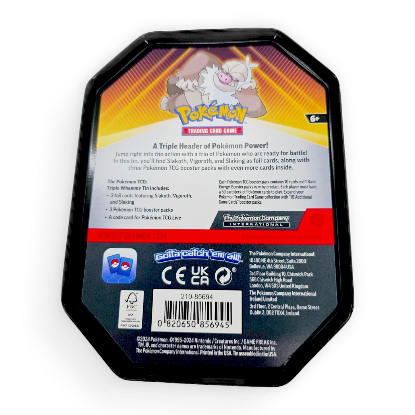 Pokemon Triple Whammy Collector Tin - Slaking (EMPTY)