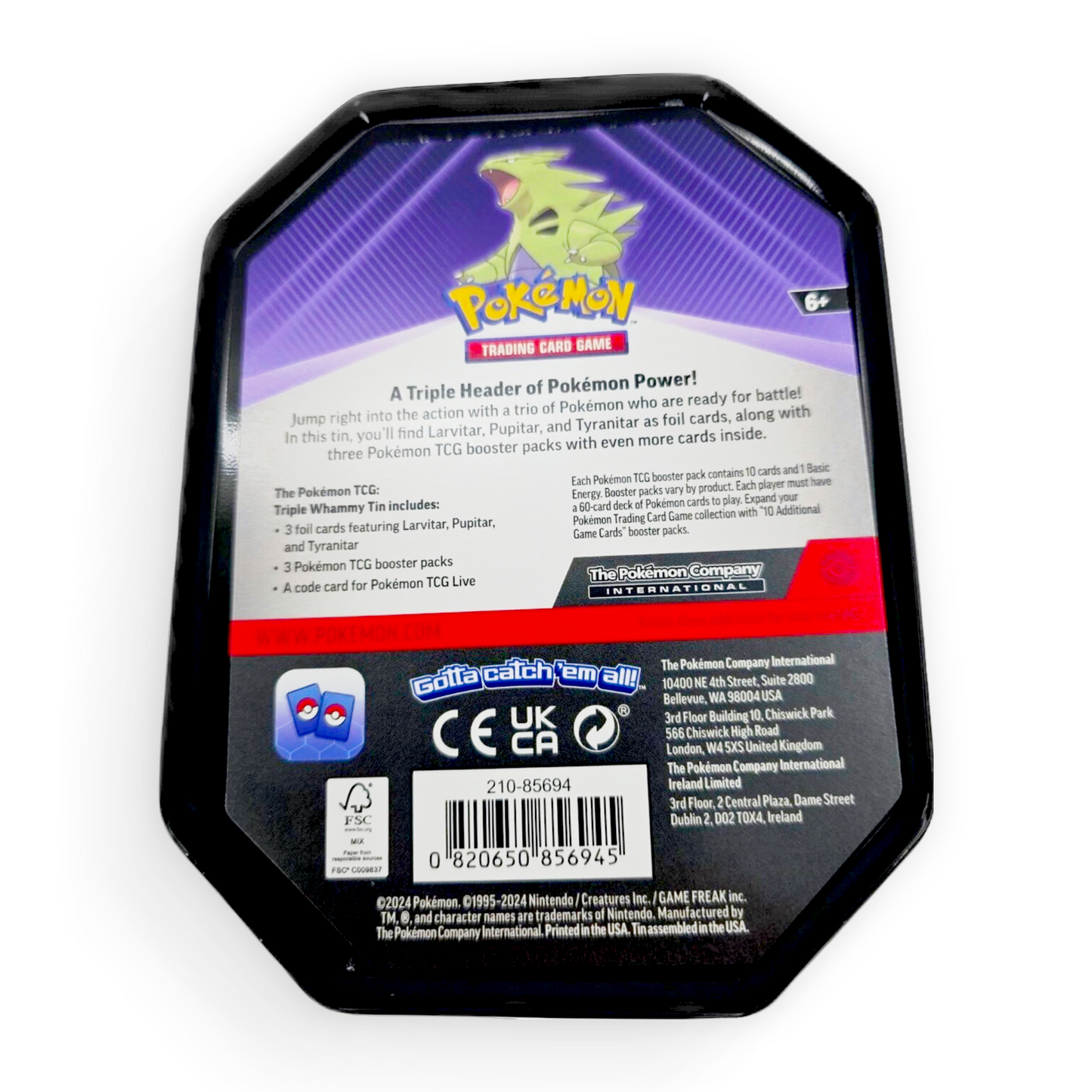 Pokemon Triple Whammy Collector's Tin - Tyranitar (EMPTY)