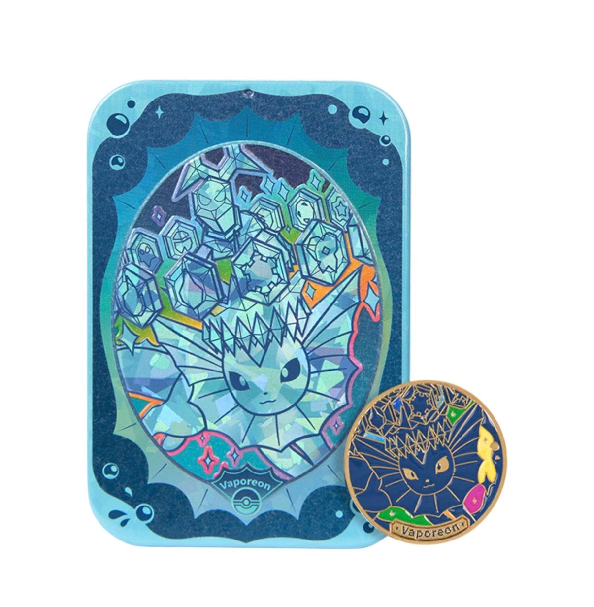 Simplified Chinese Terastal Gathering Metal Storage Tin - Vaporeon