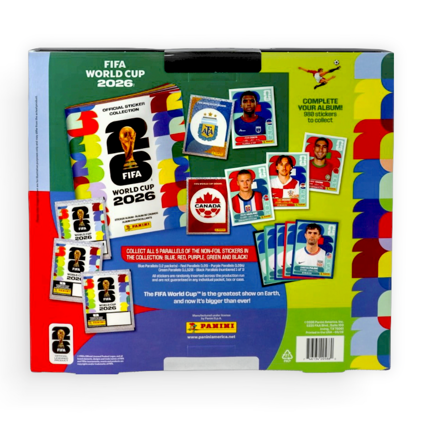 26 Panini FIFA Word Cup Soccer Trading Cards Official Sticker Collection Box