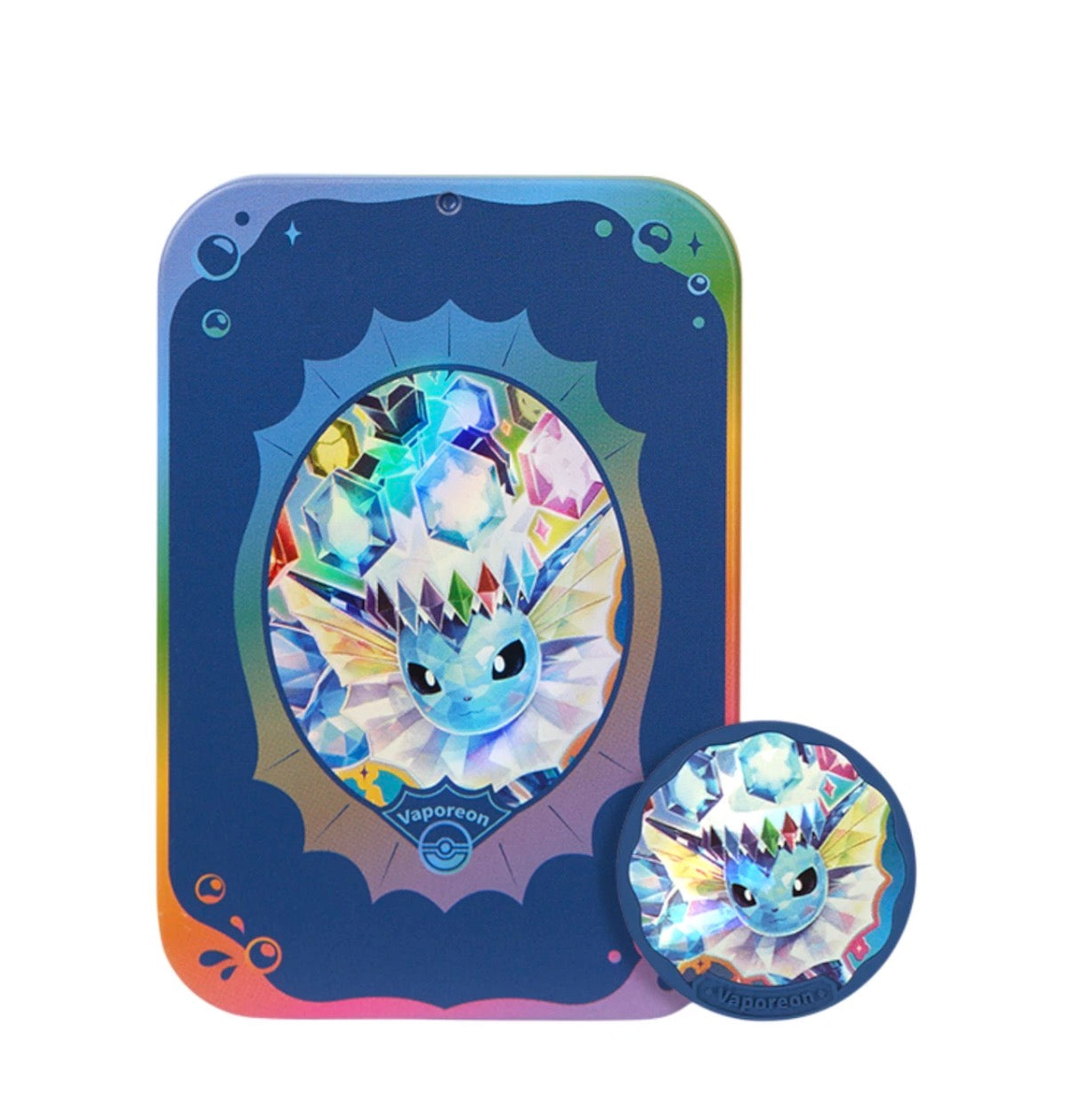 Simplified Chinese Terastal Gathering Metal Storage Tin - Vaporeon
